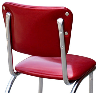 Retro Home Upholstered Dining Chair, Glitter Sparkle Red