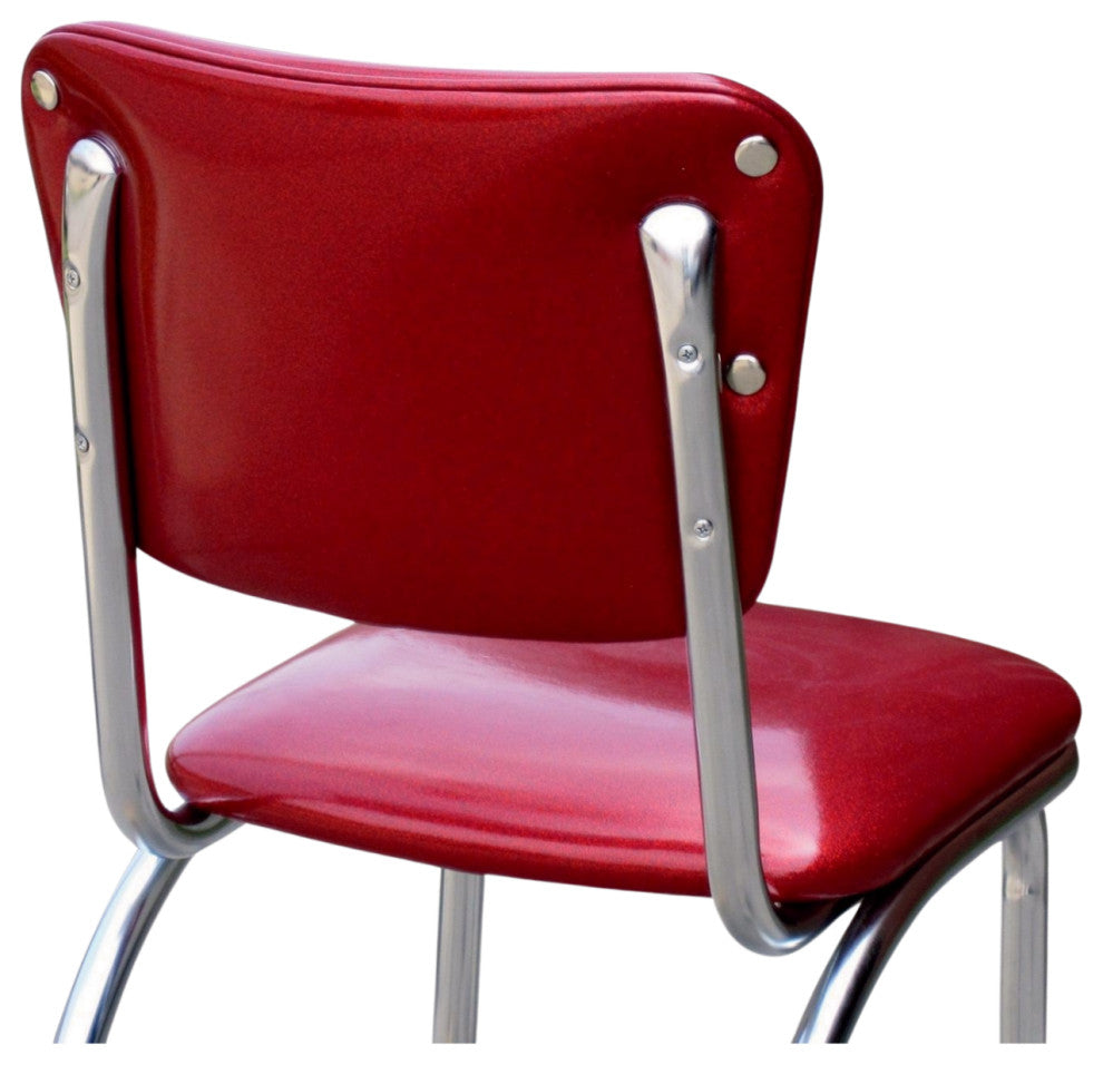 Retro Home Upholstered Dining Chair, Glitter Sparkle Red