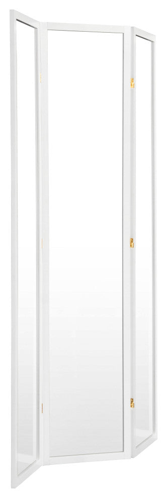 7' Tall Clear Screen, White, 3 Panel