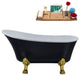 67" Streamline N367BGL-IN-BGL Clawfoot Tub and Tray With Internal Drain