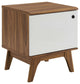 Sofa Side Table Display Stand, Wood, Brown Walnut White, Modern, Lounge