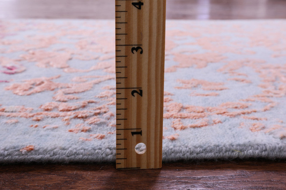 2' 6" X 18' 0" Wool and Silk Modern Hand Knotted Runner Rug Q11841