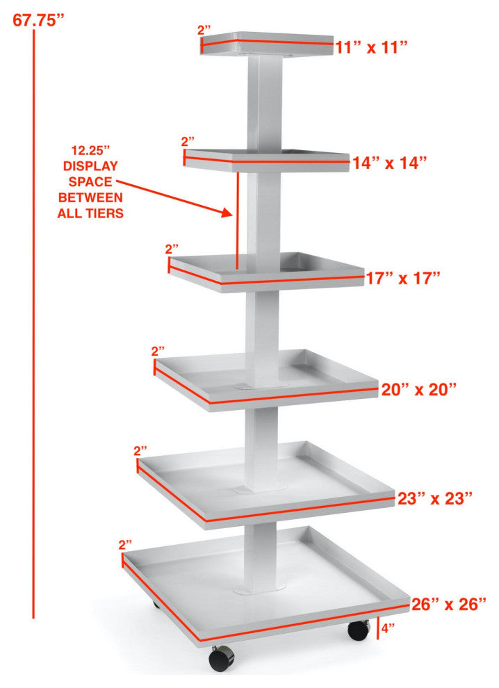 White 6 Tier Square Metal Organizer