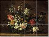 Jean-Baptiste Monnoyer Flowers Painting Ceramic Tile Mural #193, 24"x18"