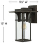 Hinkley Manhattan 1 Light Oil Rubbed Bronze Wall Lantern, 2324OZ