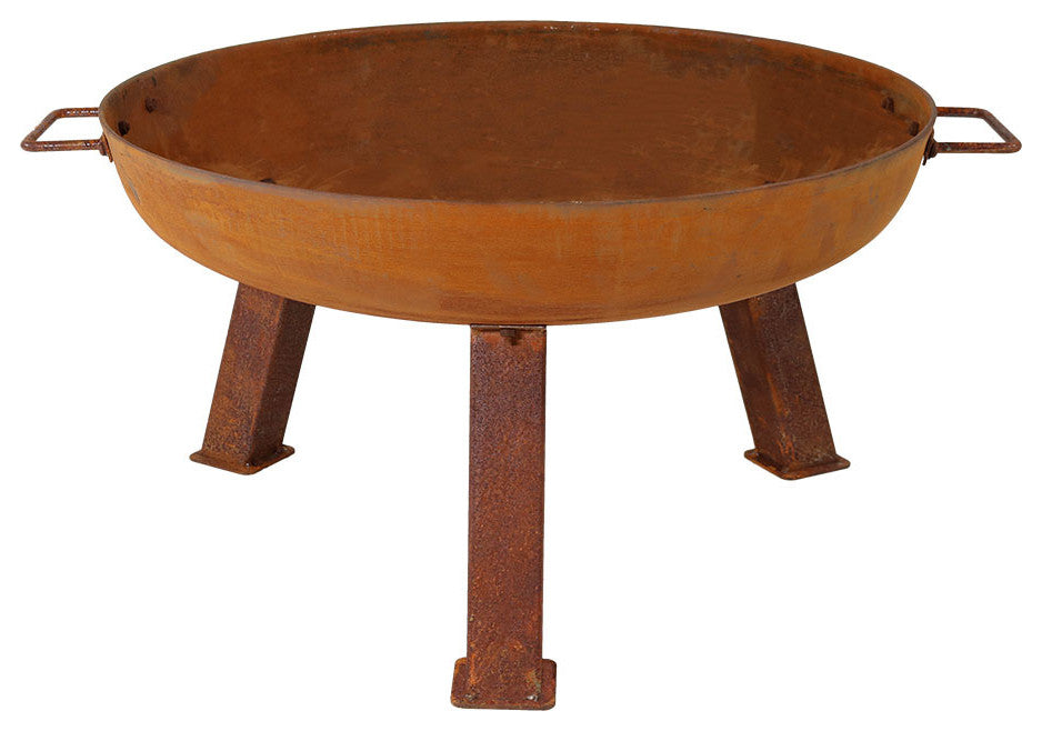Sunnydaze Small Rustic Cast Iron Wood-Burning Fire Pit Bowl, 24"