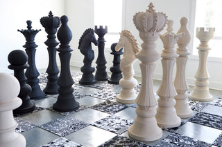 Queen Chess Sculpture, Cast Stone Black