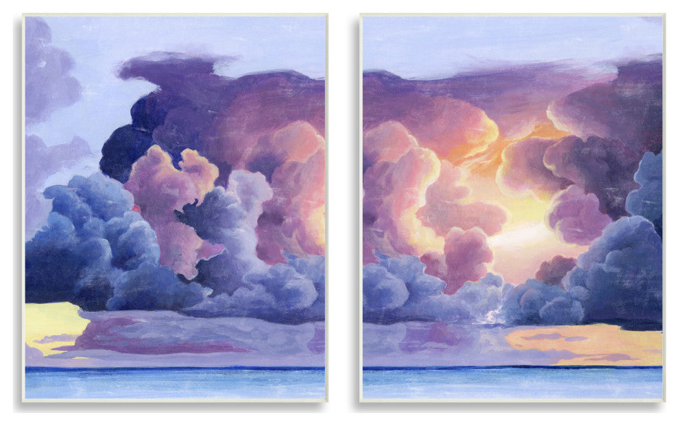 Nautical Horizon Sunset Sky Purple Blue Clouds,10 x 15
