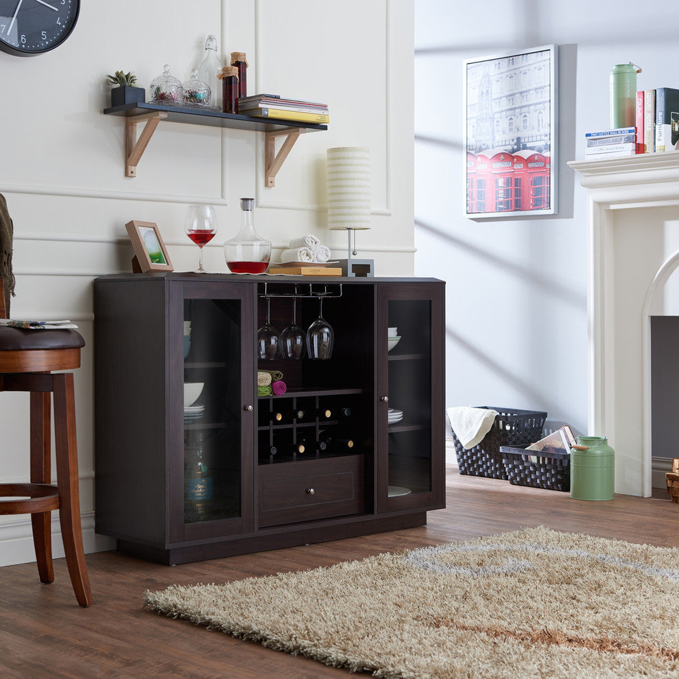 Dolores Contemporary Multi-Storage Dining Server, Espresso