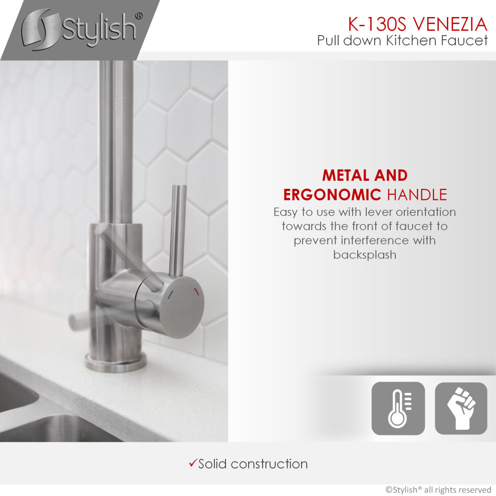 STYLISH Pull Down Stainless Steel Kitchen Faucet K-130S