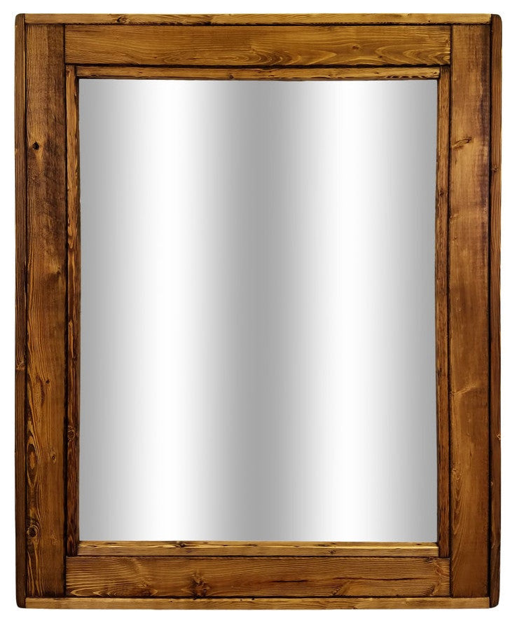 Herringbone Stained Vanity Mirror, Provincial, 30"x36", Vertical