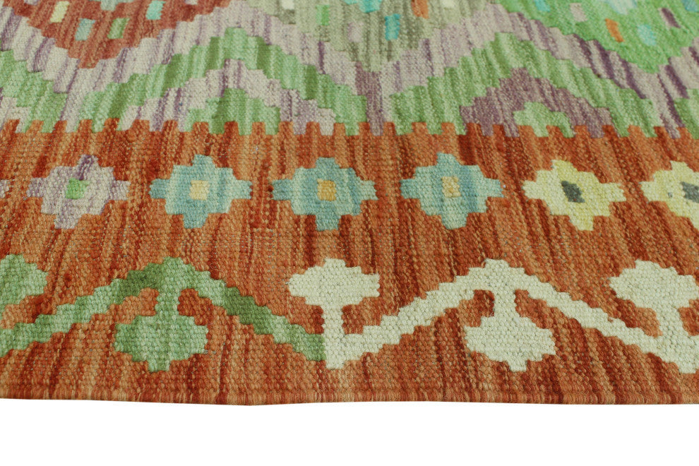 Sun Faded Kilim Cemile Rust/Purple Rug, 6'8x10'0