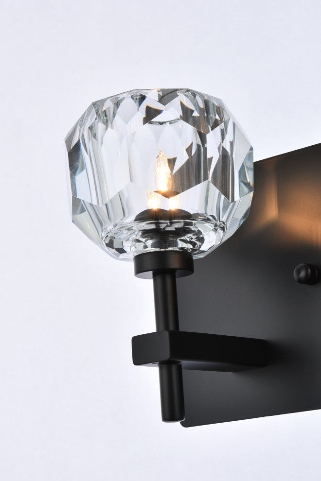 2 Light Wall Sconce, Black
