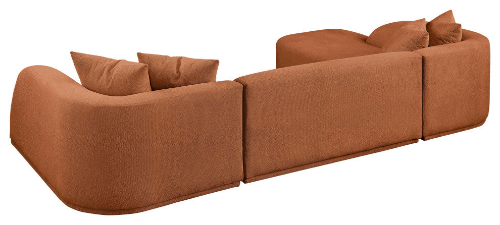 Rita Upholstered 3pc. Sectional, Cognac