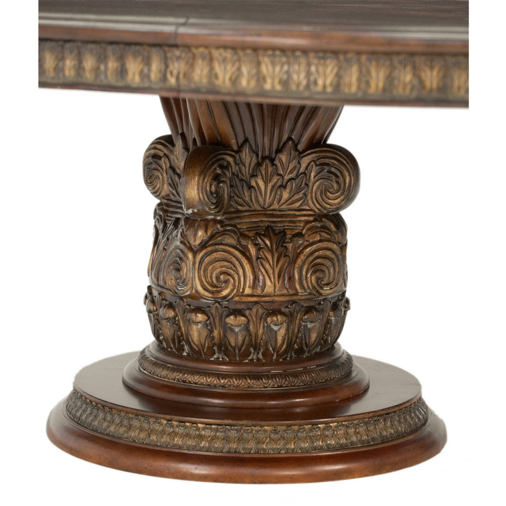 Villa Valencia 5-Piece Round Dining Room Set - Classic Chestnut