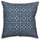 Navy with White Lace Pattern - Monogram D 18x18 Spun Poly Pillow