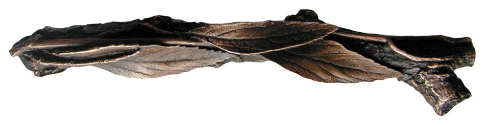 Leafy Branch Pull Antique Brass Left Side, Antique Copper, Right