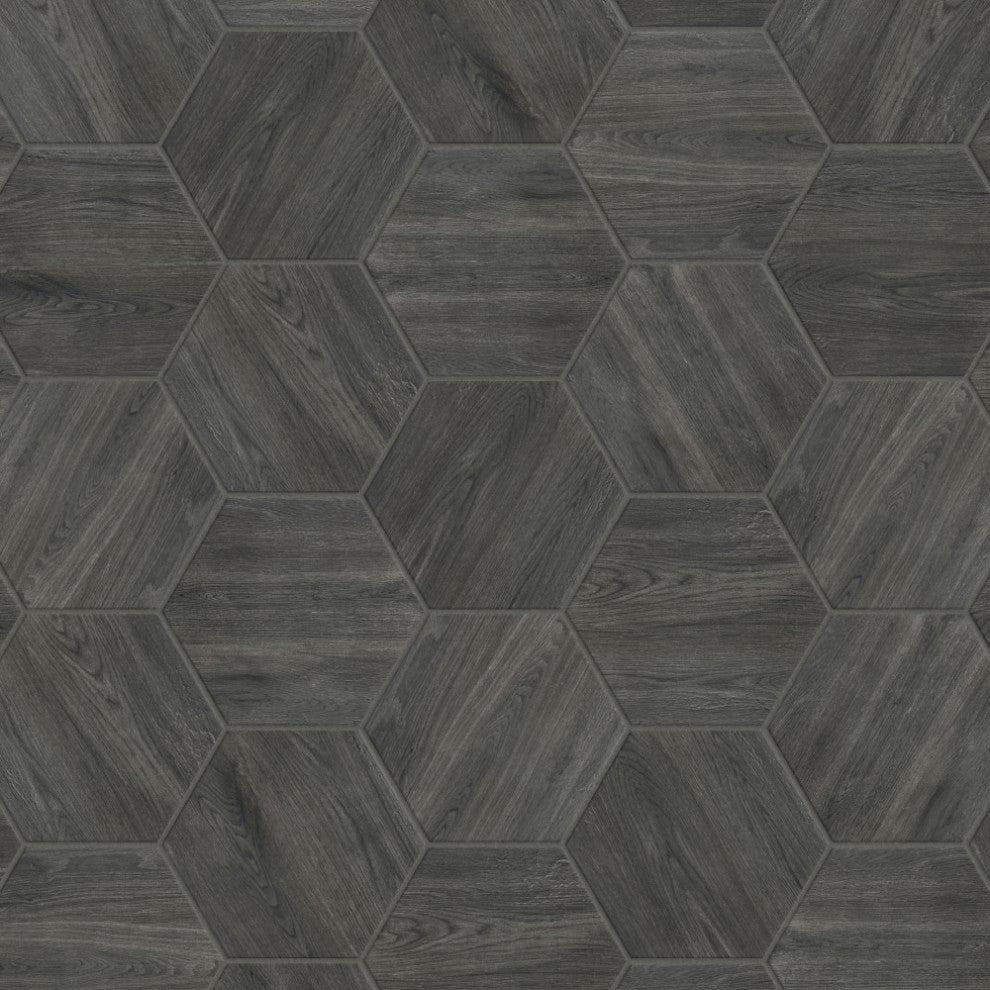 Natura Hex Nero Porcelain Floor and Wall Tile