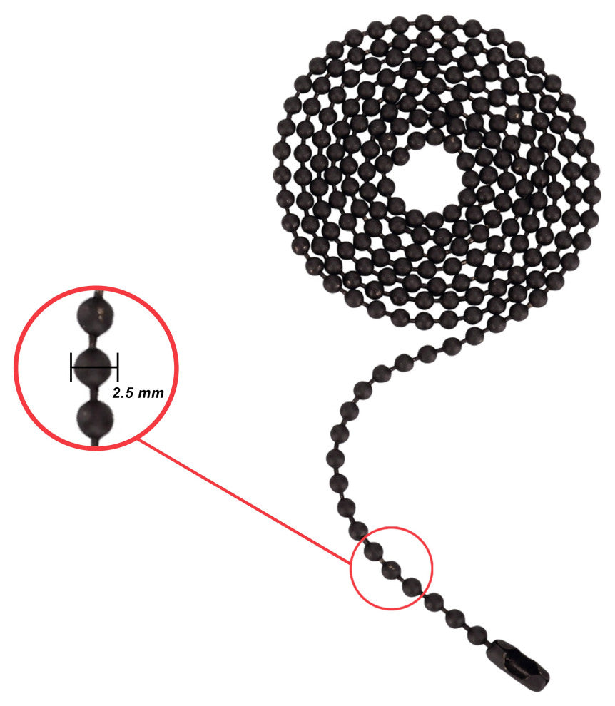 Aspen Creative 21303-2, 3' Beaded Pull Chain w/Connector, Oil Rubbed Bronze 2Pk