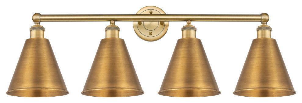 Ballston Cone 4-Light 35" Bath Vanity Light, Brushed Brass