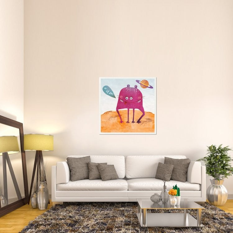"Alien Friend Number 2" Framed Canvas Giclee by Skip Teller, 43x43"