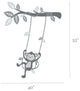 Monkey on a Swing Wall Decal, Scheme C