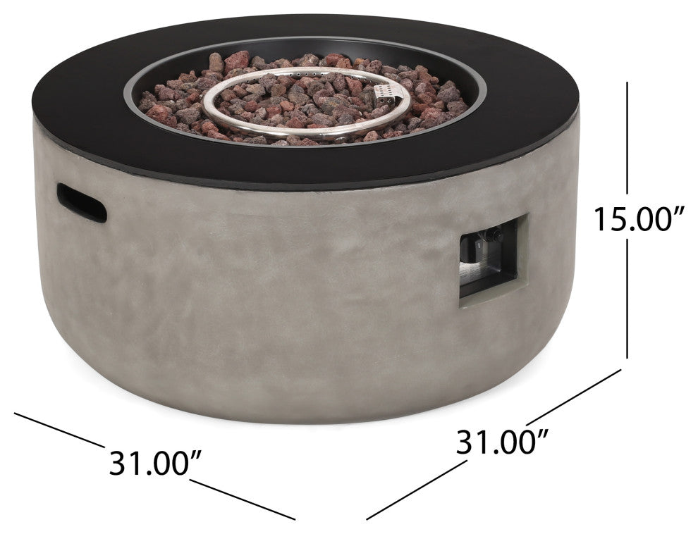 Riga Outdoor 50,000 BTU Circular Fire Pit, No Tank Holder