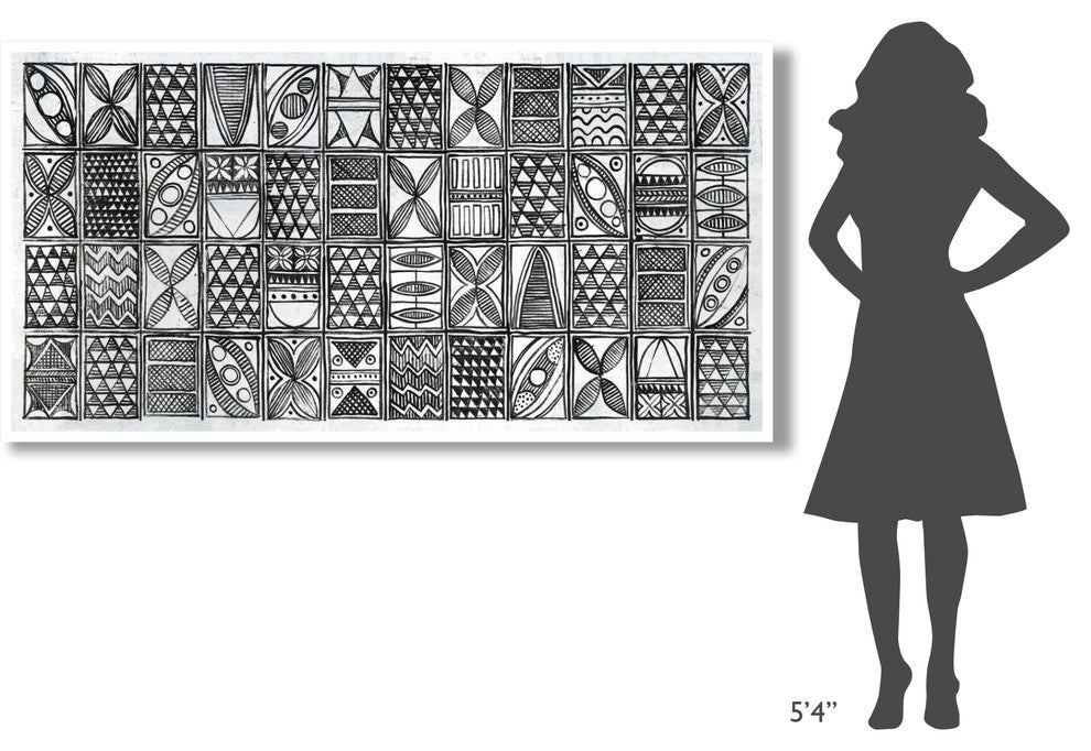 "Patterns of the Amazon I BW" Digital Paper Print by Kathrine Lovell, 74"x38"