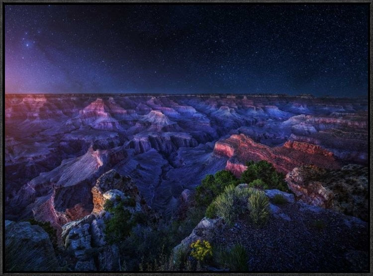 "Grand Canyon Night" Framed Canvas Giclee by Juan Pablo De, 31x23"