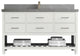 Parker 60 Single Sink Bathroom Vanity in White 2" Piatra Gray