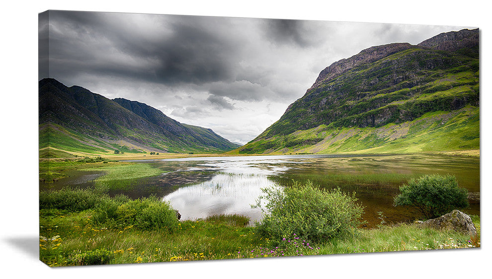 Valley Of Glencoe in Green, Landscape Canvas Art Print, 40x20