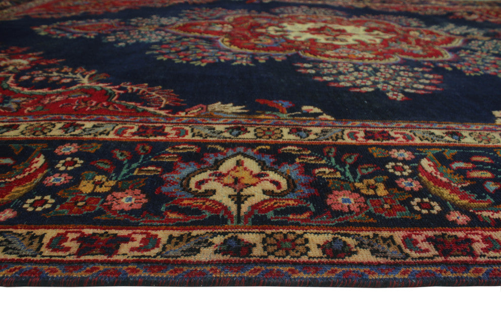 Fine Vintage Distressed Chehra Navy Rug