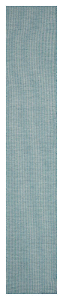 Nourison Positano Contemporary Area Rug, Aqua, 2'2"x10' Runner