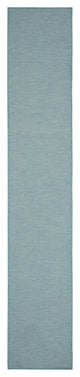 Nourison Positano Contemporary Area Rug, Aqua, 2'2"x10' Runner