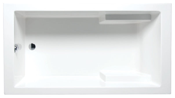 Malibu Galveston Rectangle Soaking Bathtub 72x34x22 White