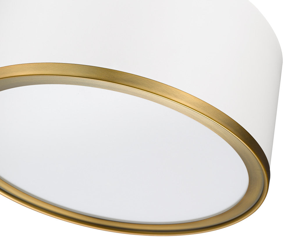 Zlite 2303F2-MW-RB 2-Light Flush Mount, Matte White