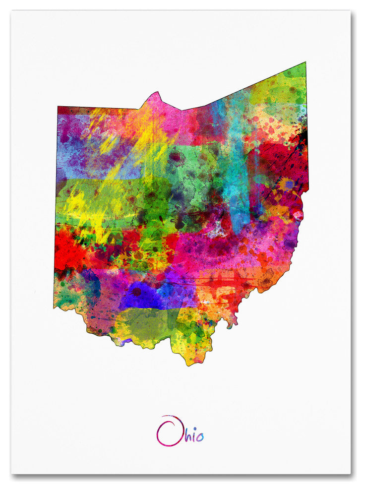 "Ohio Map" Canvas Art by Michael Tompsett