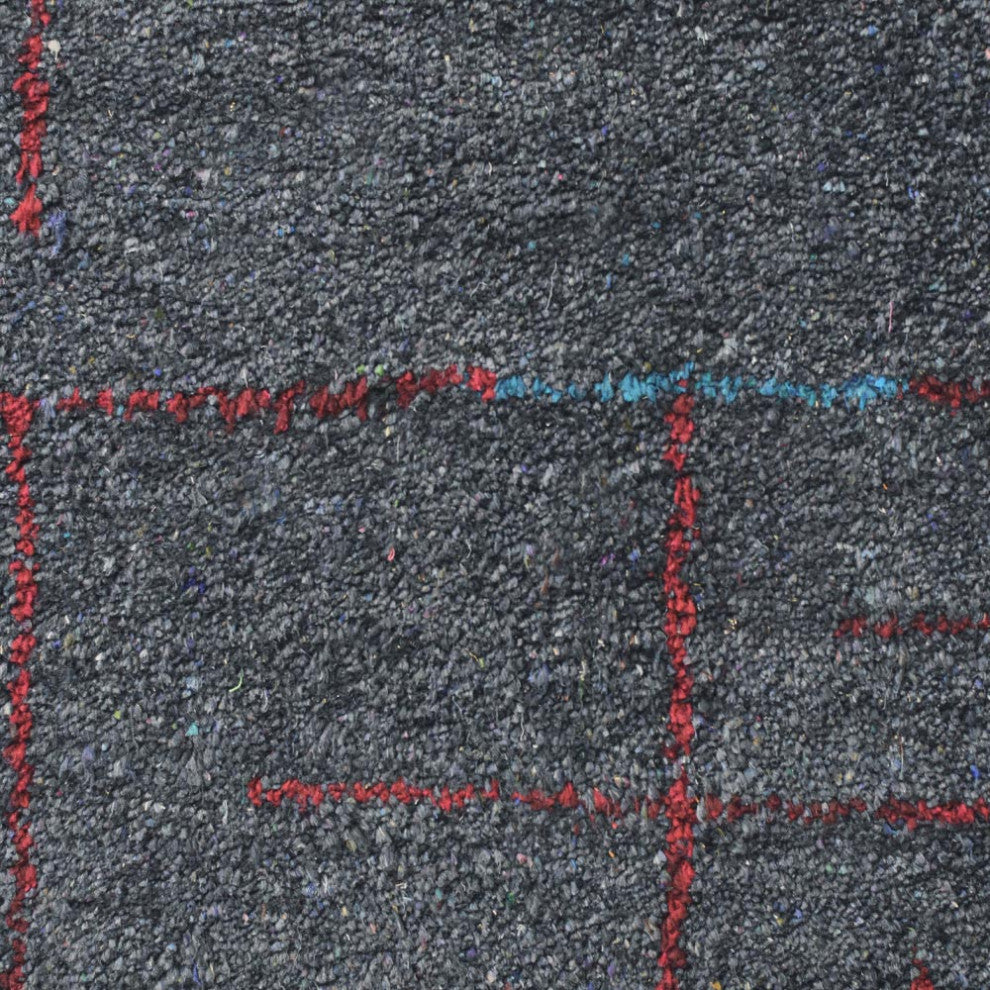 HAND KNOTTED LOOM SILK ECO-FRIENDLY RUG-6'x9',Rectangle,Charcoal Red,Contemporar