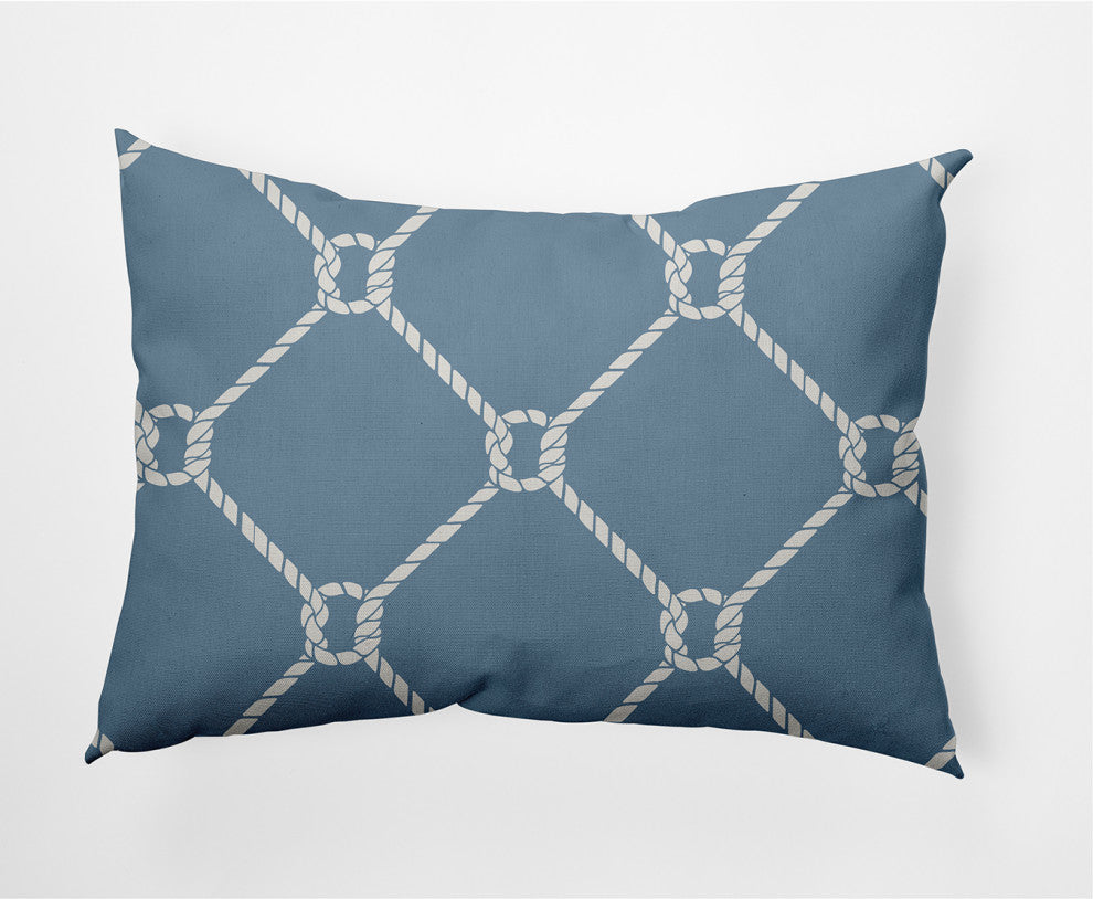 14x20" Ahoy! Nautical Decorative Indoor Pillow, Dusty Smoke