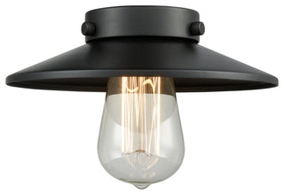 Railroad 32" Bath Vanity Light, Brushed Brass, Matte Black Shade