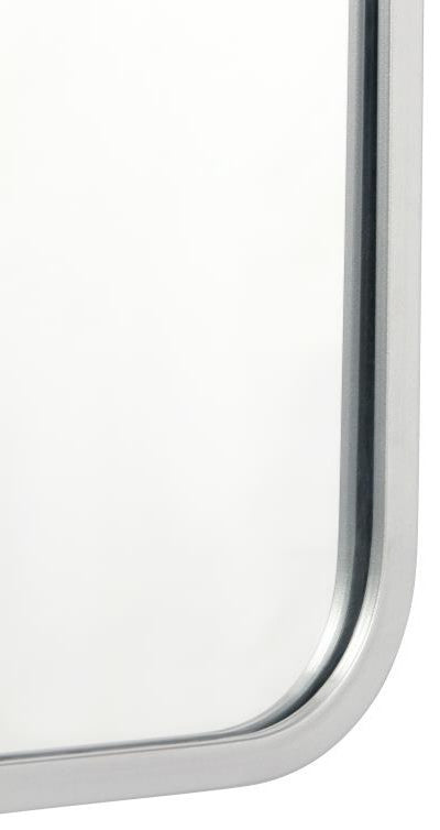 Jada Decorative Wall Mirror with Rounded Corners, Matte Silver, 40" X 30"