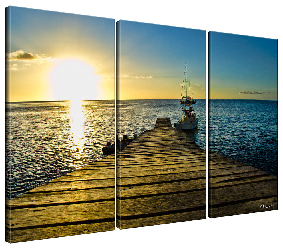 Ready2HangArt Christopher Doherty 'Wooden Pier' Canvas Wall Art (3 Piece)