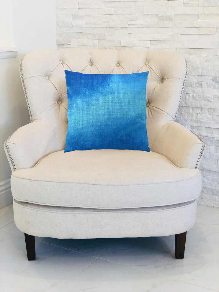 Plutus Lumiere Azure Handmade Throw Pillow, Double Sided 24"x24"