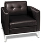 Wall Street Arm Chair, Espresso Faux Leather