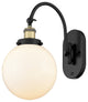 Innovations 918-1W-BAB-G201-8-LED Beacon 1 Light Sconce, Black Antique Brass