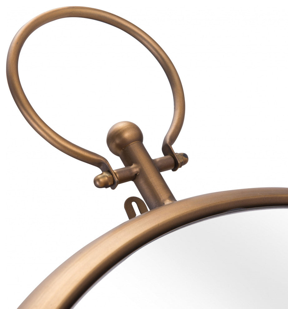 Gold Round Hanging Mirror