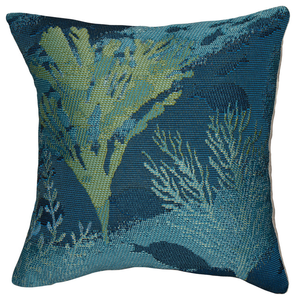 Marina Coral Garden Indoor/Outdoor Pillow Lapis 18"x18"