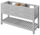 Wavecrest Contemporay Grey 60" Double Bowl Vanity, Steel Grey Cultured Marble To