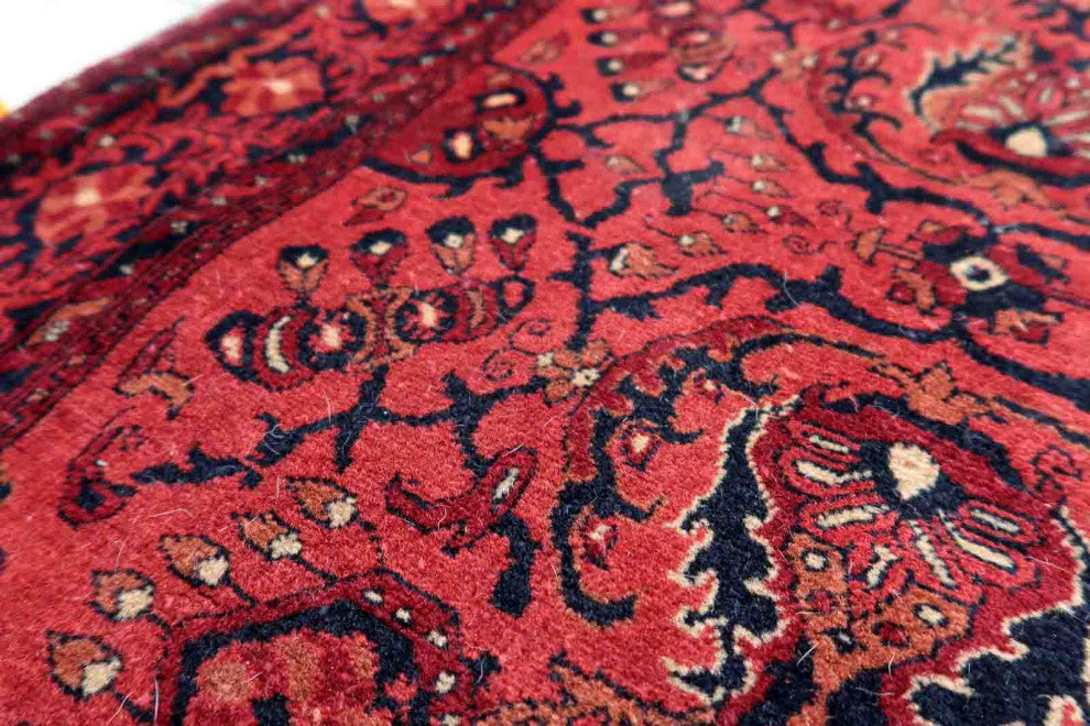Handmade Vintage Afghan Ersari Runner 2.7'x9.7', 84cmx296cm 1970s