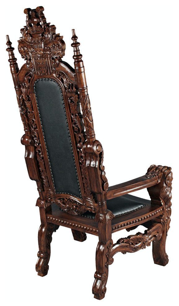 Lord Raffles Throne WithFaux Black Leather